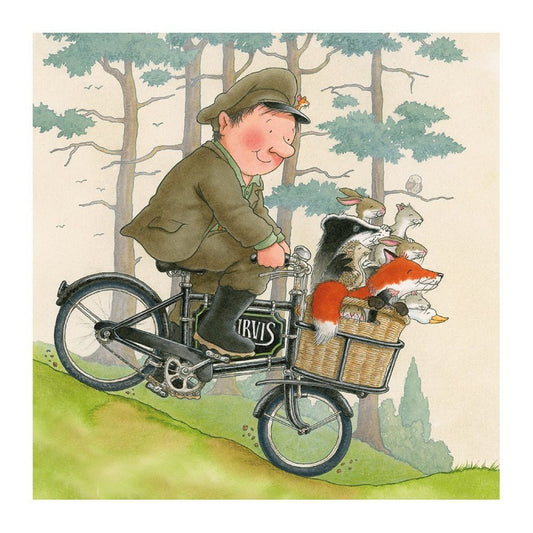 Percy The Park Keeper Going For a Bike Ride Card