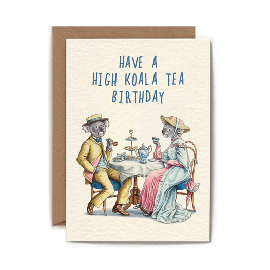 High Koala Tea Birthday Card