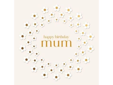 Happy Birthday Mum Flowered Card