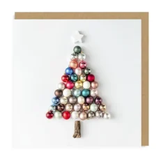 Christmas Baubles Tree Square Christmas Card