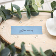 Flat Blue Place Card