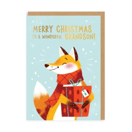 Grandson Fox Christmas Card