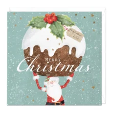 Santa Pudding Christmas Card